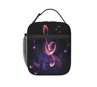 GQWJKSZ Chiave di violino e note contro il personale musicale Scatola per il pranzo isolata, borsa per il pranzo Borsa per il pranzo riutilizzabile Bento Tote Bag