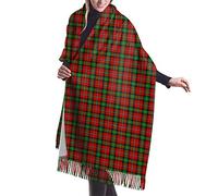 GQWJKSZ Clan Fullarton Tartan0 da donna lungo e largo Clan Macfarlane artefatto rosso tartan cashmere sensazione scialle avvolgente sciarpa calda invernale 77x27 pollici