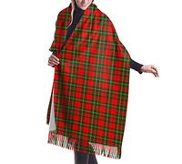 GQWJKSZ Clan Gartshore Tartan da donna lungo e largo Clan Macfarlane rosso artefatto tartan cashmere sensazione scialle avvolgente sciarpa calda invernale 77x27 pollici
