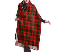 GQWJKSZ Clan Kerr Tartan da donna lungo e largo Clan Macfarlane rosso artefatto tartan cashmere sensazione scialle avvolgente sciarpa calda invernale 77x27 pollici