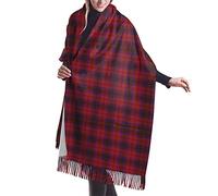 GQWJKSZ Clan Leslie Red Vs Tartan Donna Lunga e Ampia Clan Macdonald Of Ardnamurchan Tartan Cashmere Feel Scialle Sciarpa Invernale Calda 77x27 pollici