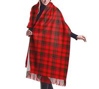 GQWJKSZ Clan Macdougall Tartan da donna lungo e largo Clan Macfarlane artefatto rosso tartan cashmere sensazione scialle avvolgente sciarpa calda invernale 77x27 pollici