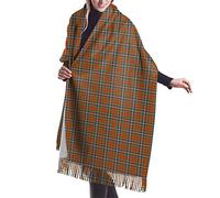 GQWJKSZ Clan Macfarlane Red Artifact Tartan da donna, lungo e largo Clan Macfarlane Red Artifact Tartan Cashmere Feel Scialle Sciarpa invernale calda 77x27 pollici