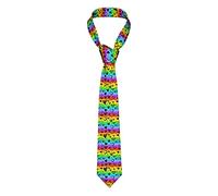GQWJKSZ con cuori 3D a strisce arcobaleno Cravatta da uomo d'affari formale 8 cm Cravatta Accessorio per costume per la scuola Lavoro Festa Bomboniera Matrimonio