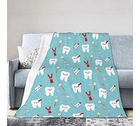 GQWJKSZ Coperta di flanella Happy Teeth Coperta in micropile ultra morbida Coperta calda Aria condizionata Biancheria da letto leggera per divano Divano per tutte le stagioni