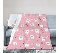 GQWJKSZ Coperta di flanella Happy Teeth Coperta in micropile ultra morbida Coperta calda Aria condizionata Biancheria da letto leggera per divano Divano per tutte le stagioni