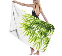 GQWJKSZ Coperta per telo da bagno grande e morbida, icona foglia di bambù per il benessere Stampa artistica tranquilla di purezza fresca, hotel