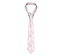 GQWJKSZ Cravatta con motivo geometrico senza cuciture con linee glitter dorate e marmo rosa Cravatta da uomo Cravatta sottile per ragazzi Stampata Novità Divertente per Matrimoni Feste di ballo