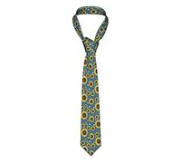 GQWJKSZ Cravatta Girasole Blu Punto Cerchio Modello Lancio Cravatta da uomo Cravatta sottile per ragazzi Stampata Novità Divertente per Matrimoni Danze Party