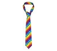 GQWJKSZ Cravatta Patchwork Modello Di Colori Dell'Arcobaleno Attillata Per Ragazzi Stampata Novità Divertente Per Matrimoni Danze Party