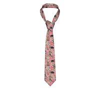 GQWJKSZ Cravatta Yorkie Florals Yorkshire Terrier Floral Cute Dogs Cravatta da uomo Cravatta sottile per ragazzi Stampata Novità Divertente per Matrimoni Danze Party