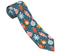 GQWJKSZ Cravatte da uomo divertenti 8 cm con ramo di un albero di Natale e stampa di palline casual formali eleganti per matrimoni, feste, compleanni, banchetti, laurea