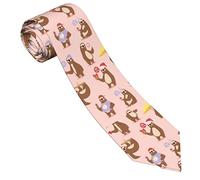 GQWJKSZ Cravatte da uomo Divertenti Bradipo che fanno cose divertenti Stampa Casual Formale Elegante Cravatta da uomo 3,15"/8 cm Per Matrimoni Feste Compleanno Banchetti Laurea