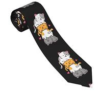 GQWJKSZ Cravatte da uomo divertenti con un simpatico mucchio di gatti stampate casual formali eleganti cravatte da uomo 3,15"/8 cm per matrimoni feste aziendali lavoro quotidiano