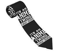 GQWJKSZ Cravatte da uomo divertenti, è una cosa anime che non capiresti Stampa, casual, formale, elegante, cravatta da uomo, 3,15"/8 cm, per matrimoni, feste, compleanni, banchetti, lauree