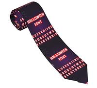 GQWJKSZ Cravatte da uomo divertenti Halloween carattere stampa sangue lettera casual formale elegante cravatta da uomo 3,15"/8 cm per matrimoni feste compleanno banchetti laurea