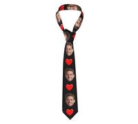 GQWJKSZ Cravatte personalizzate con foto divertente Cravatta personalizzata con immagine del volto di un animale domestico Cravatta novità da uomo per il regalo di compleanno di San Valentino