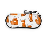 GQWJKSZ Custodia per occhiali, motivo senza cuciture con volpi divertenti Il tuo design Occhiali da sole Custodia morbida Custodia per occhiali con cerniera in neoprene ultraleggero con moschettone