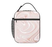 GQWJKSZ Delicato marmo rosa di marmo con imitazione di oro rosa Borsa per il pranzo, resistente borsa per il pranzo isolata