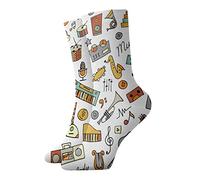 GQWJKSZ Delle donne degli uomini Divertente novità Crew Sock 30cm Strumenti musicali Sport atletici Calze a tubo Calze per la corsa Fitness Uso quotidiano