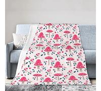 GQWJKSZ Fungo rosso Flora Art Coperta di flanella Coperta in micropile ultra morbido Aria condizionata calda Biancheria da letto leggera per divano Divano per tutte le stagioni