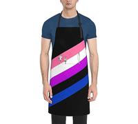GQWJKSZ Genderfluid Pride Flag Grembiule impermeabile con 2 tasche Grembiuli da cucina Grembiuli Bavaglini per cucinare Cottura Pittura Giardinaggio Toelettatura