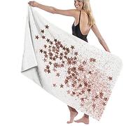GQWJKSZ Grande Coperta Asciugamano Da Bagno In Microfibra, Glitter Oro Rosa E Stelle Scintillanti Su Grigio Chiaro, Telo Da Bagno Telo Mare Per Hotel Di Famiglia Viaggi Nuoto Sport, 52"x 32"