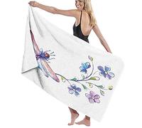 GQWJKSZ Grande Coperta Asciugamano Da Bagno, Insetto Farfalla Come Falena Con Ramo Edera Fiori Gigli, Telo Da Bagno Telo Mare Per Hotel Per Famiglie Viaggi Nuoto Sport,52"x 32"