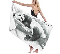 GQWJKSZ Grande Coperta Asciugamano Da Bagno,Panda Sdraiato Su Un Ramo Di Un Albero Classico Stile Di Pittura Ad Asiatico Stampa Opera D'arte,Telo Da Bagno Telo Mare Per Famiglia Hotel Viaggi Nuoto