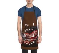 GQWJKSZ Grembiule impermeabile Happy Memorial Day con 2 tasche, grembiuli da cucina, bavaglini per cucinare, cuocere, dipingere, giardinaggio, toelettatura