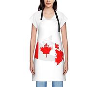 GQWJKSZ Grembiuli con mappa della bandiera del Canada per donna, grembiule con pettorina impermeabile, grembiuli da cuoco per cucina, cottura, barbecue, giardinaggio