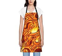 GQWJKSZ Grembiuli Fiamma Oro Per Donna Uomo Grembiule Bavaglino Impermeabile Grembiuli Da Cuoco Per Cucina Cottura Cottura Barbecue Giardinaggio