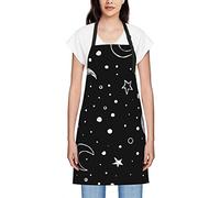 GQWJKSZ Grembiuli Luna E Stella Per Donna Uomo Grembiule Con Bavaglino Impermeabile Grembiuli Da Cuoco Per Cucina Cottura Cottura Barbecue Giardinaggio