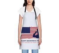 GQWJKSZ Happy Memorial Day Grembiuli per Donna Uomo Grembiule con Bavaglino Impermeabile Grembiuli da Cuoco per Cucina Cottura Barbecue Giardinaggio