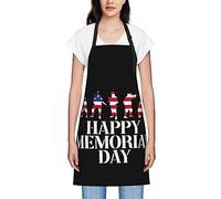 GQWJKSZ Happy Memorial Day Grembiuli per Donna Uomo Grembiule con Bavaglino Impermeabile Grembiuli da Cuoco per Cucina Cottura Barbecue Giardinaggio