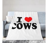 GQWJKSZ I Love Cows Flannel Blanket Ultra Soft Micro Fleece Throw Blankets Warm Air Conditioning Lightweight Bedding for Sofa Chair All Season