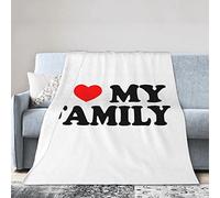 GQWJKSZ I Love My Family Flannel Blanket Ultra Soft Micro Fleece Throw Blankets Warm Air Conditioning Lightweight Bedding for Sofa Chair All Season