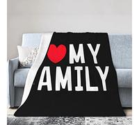 GQWJKSZ I Love My Family Flannel Blanket Ultra Soft Micro Fleece Throw Blankets Warm Air Conditioning Lightweight Bedding for Sofa Chair All Season