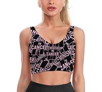 GQWJKSZ Il femminismo è Il Cancro Reggiseni Sportivi Stampati per Donne Top Corti Senza Maniche per Yoga