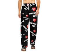 GQWJKSZ Il mio cuore appartiene a te Stampa Pantaloni del iama Pantaloni morbidi da salotto Abbigliamento da notte per uomo e donna