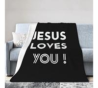 GQWJKSZ Jesus Loves You Flannel Blanket Ultra Soft Micro Fleece Throw Blankets Warm Air Conditioning Lightweight Bedding for Sofa Chair All Season