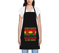GQWJKSZ Juneteenth Celebrations Black American Freedom Day Grembiuli per donna Uomo Grembiule con pettorina impermeabile Grembiuli da cuoco per cucina Cottura Cottura Barbecue Giardinaggio
