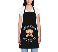 GQWJKSZ La vita è dorata Grembiuli per donna Uomo Grembiule con pettorina impermeabile Grembiuli da cuoco per cucina Cottura Barbecue Giardinaggio