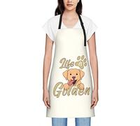 GQWJKSZ La vita è dorata Grembiuli per donna Uomo Grembiule con pettorina impermeabile Grembiuli da cuoco per cucina Cottura Barbecue Giardinaggio