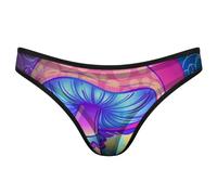GQWJKSZ Magic Mushrooms Psichedelico Allucinazione Perizoma da Donna Mutandine Senza Cuciture No Show T-Back Perizoma Traspirante