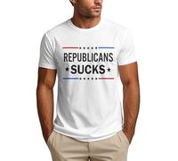 GQWJKSZ Maglietta antirazzista per Uomo a Maniche Corte Repubblicani Fa schifo e Democratici Liberali