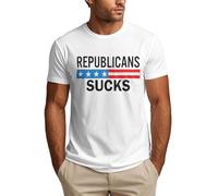 GQWJKSZ Maglietta antirazzista per Uomo a Maniche Corte Repubblicani Fa schifo e Democratici Liberali