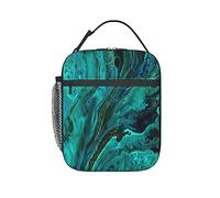 GQWJKSZ Marmorizzazione astratta con linee di stile le di lusso Scatola per il pranzo isolata, Borsa per il pranzo Borsa per il pranzo riutilizzabile Bento Tote Bag