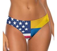 GQWJKSZ Mutandine Perizoma Sexy da Donna con Bandiera dell'amicizia tra Ucraina e Stati Uniti, Mutandine Bikini a Vita Bassa