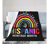 GQWJKSZ National Hispanic Heritage Month Coperta in flanella Coperta in micropile ultra morbida Aria condizionata calda Biancheria da letto leggera per divano Divano per tutte le stagioni